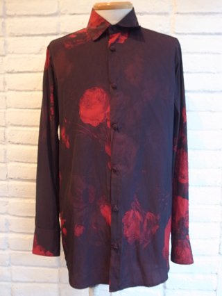 【kiryuyrik/キリュウキリュウ】Vintage Flora Shirt (Black&Red)