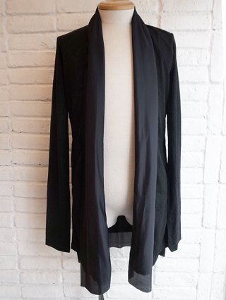 A【kiryuyrik/キリュウキリュウ】Python JQD Jersey Layered Shawl Cardigan (BLACK×BLACK)