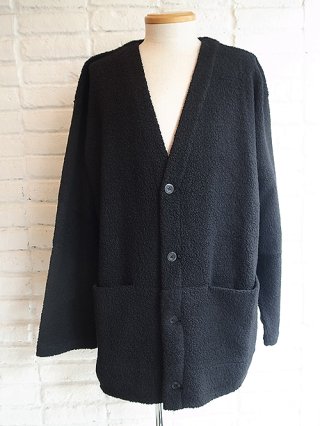 【STRUM/ストラム】Recycled Wool Teddy fleece Long Cardigan (BLACK)
