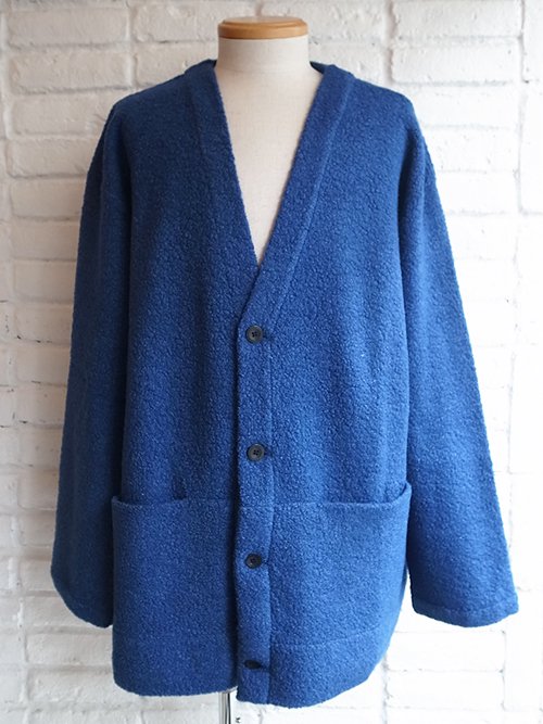 STRUM/ストラム】Recycled Wool Teddy fleece Long Cardigan (BLUE
