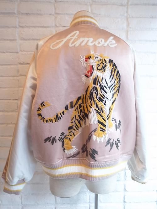 amok/アモク】HAND EMBROIDERY SOUVENIR JACKET (PINK) - Karaln 