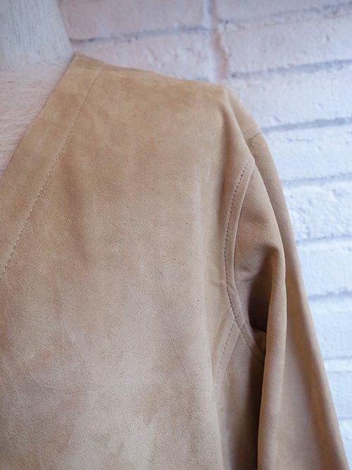 ストラムSTRUMカーディガンS STRUM/ストラム】Calf Suede Long Cardigan (BEIGE) - Karaln