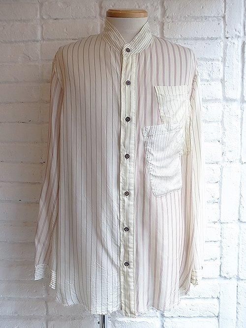 nude:masahiko maruyama】Cupro Twill Stripe MULTI STRIPE OVERSIZED 