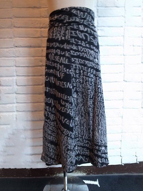 DISTORTION3 BY PR-y ロングスカート 美品 DISTORTION 3 by PR-y/NUDE:MM】 Wool Back Cut Jacquard Jersey