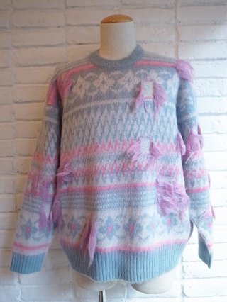 amok/⥯NORDIC MOHAIR KNIT (MINT)