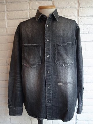 roarguns/󥺡11.9oz DENIM SHIRT (BLACK)