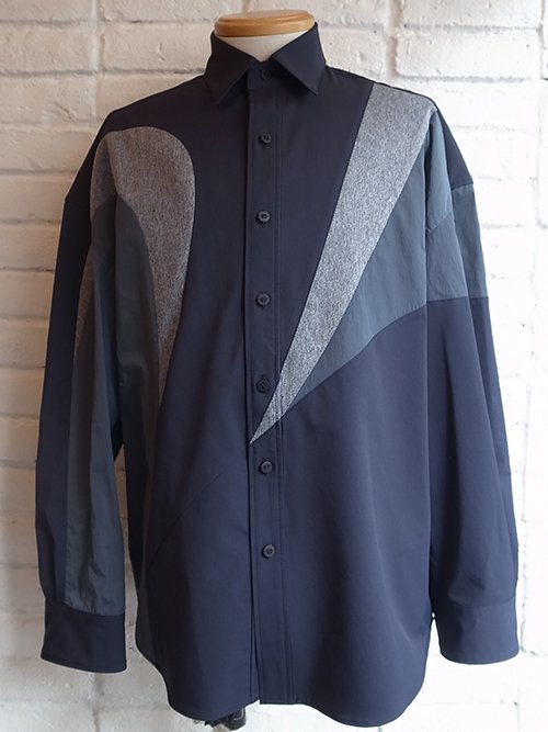 yoshiokubo/ヨシオクボ】ELLIPSE SHIRT (NAVY) - Karaln  (カーラル)：incarnation・nude:masahikomaruyama・kiryuyrik・yoshiokubo ・amokなど公式取扱店・通販サイト