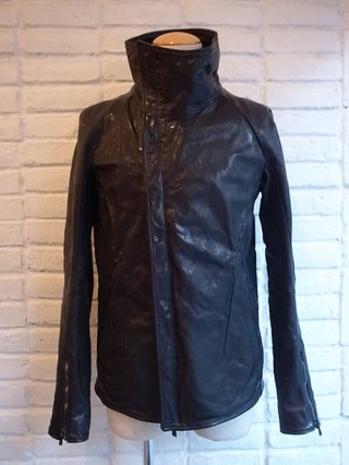 <img class='new_mark_img1' src='https://img.shop-pro.jp/img/new/icons8.gif' style='border:none;display:inline;margin:0px;padding:0px;width:auto;' />incarnationHORSE LEATHER HIGH NECK LAGRAN DARTS SHOULDER BLOUSON LINED JB-5S (91NBK/BLACK EDITION)