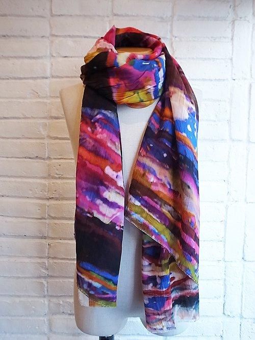 DISTORTION3 by PR-y/NUDE:MM】Rayon Chiffon Inkjet Print
