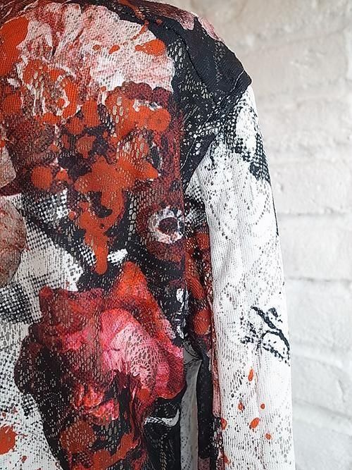 kiryuyrik 23SS ヴィンテージフローラ柄シャツ M kiryuyrik/キリュウキリュウ】Flora Lace Shirt (White&Red
