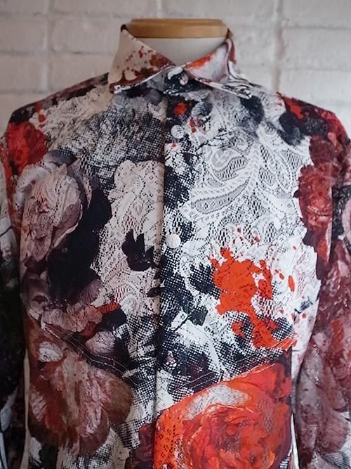 kiryuyrik/キリュウキリュウ】Flora Lace Shirt (White&Red