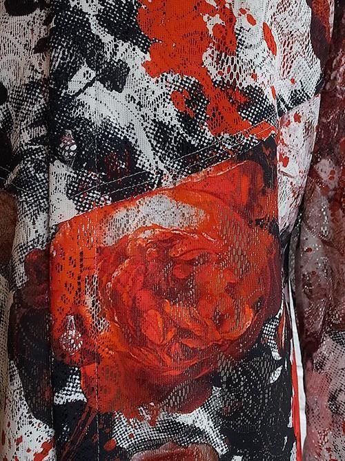 kiryuyrik/キリュウキリュウ】Flora Lace Shirt (White&Red