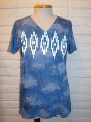 【AYUITE/アユイテ】ラグ迷彩VネックTシャツ(BLUE)