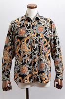 チェーン柄シャツブラック 【通販 ステージ衣装の上野屋シャツ店】