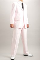 桜色3つボタンスーツ