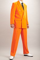 カラースーツ ダブル オレンジ　2タックパンツモデル
