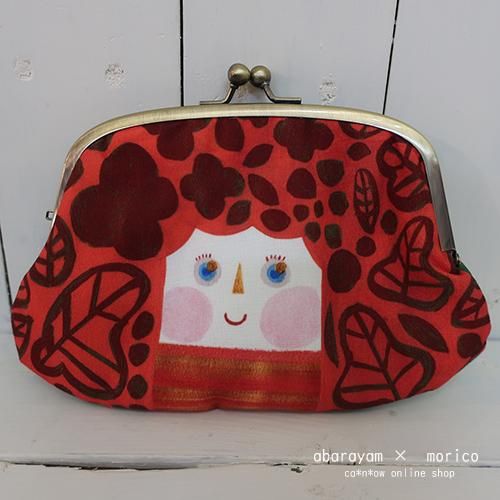 cancan☆フラットポーチ♥️狐お面☆和風猫A（B~C順次出展）♥️ 猫面（白×赤） of 朧~OBORO~