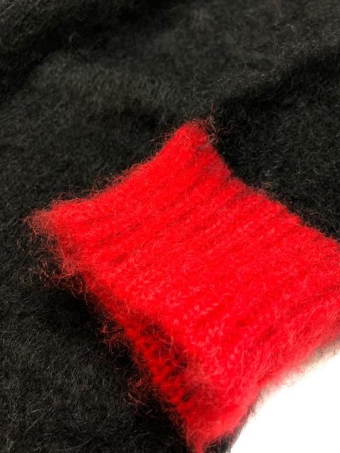 Libbit Mohair Cardigan/Bk×Wht×Red