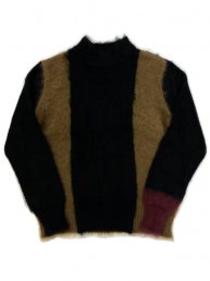 2021.Libbit Mohair Sweater/Black × Wolfbeige × Darkcherry