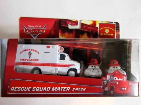 ディズニー カーズ　 レスキュー　スクワッド　メーター 　ミア　ティア　3台 RESCUE SQUAD MATER 3PACK 2016 消防車