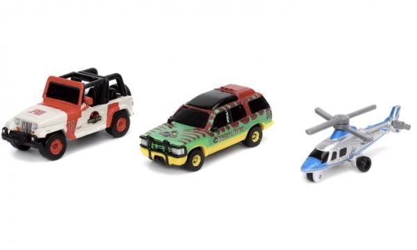【新品】ジュラシックパーク ジュラシックワールド ミニカー Jada 3点セット ジュラシックパーク・ワールド Jada ミニカー3点セット 1/32