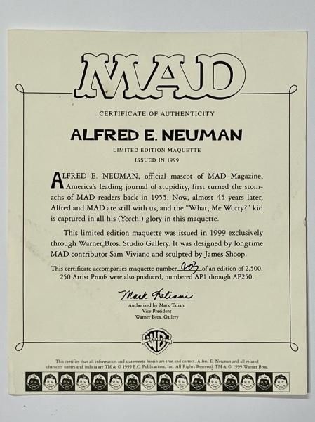 1999 MAD アルフレッド E. ニューマン 限定 スタチュー