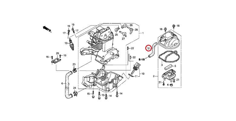 UMK425用 ブリザーチューブ - ホンダパワープロダクツ製品
