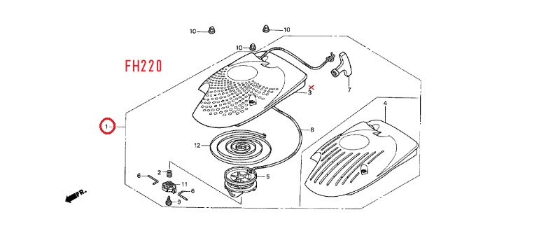 こまめF220用リコイルスタータASSY（タイプ別選択購入） - ホンダ