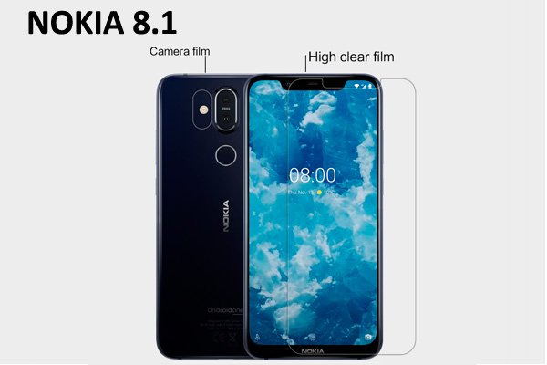 Nokia8.1 液晶保護フィルムセット クリスタルクリアタイプ