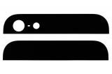 【メール便送料無料】Apple iPhone5 背面ガラス上下セット ブラック 