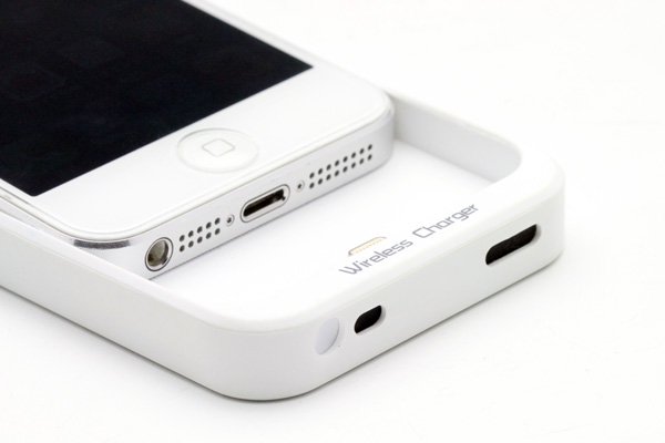 iPhone5でワイヤレス充電可能Qi 対応ケース ホワイト  [4]