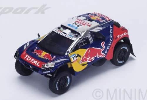 新作 2016 1/43 □スパークモデル プジョー2008 S 炙る #314 DKR レーシングカー