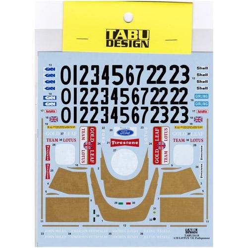エブロ Team Lotus type 72C1/20スケール+別売りデカール エブロ Team Lotus type 72C1/20スケール+別売りデカール