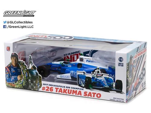 GreenLight IndyCar 1:43 Andretti Autosport Takuma Sato 2017 Indy500 winner NEW 