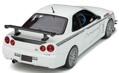 オットー1/18 ニッサン スカイラインR34 GT-R マインズ (ホワイト)おもちゃ
