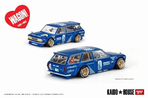 予約【MINI GT/TSMモデル】1/64 ダットサン KAIDO 510 ワゴン ブルー 