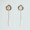 360ゴールドパールイヤリング (2 WAYS) - 360 Gold pearl Earrings (2 WAYS) (品番ES-4)