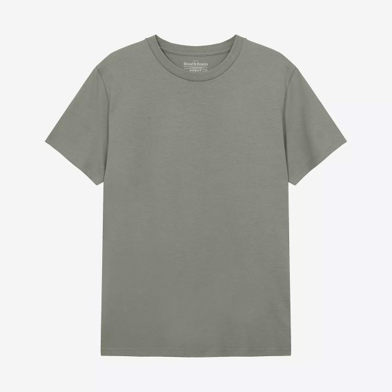 ブレッド＆ボクサーズ：ORGANIC COTTON CREW-NECK regular Tシャツ (ダスティグリーン) 