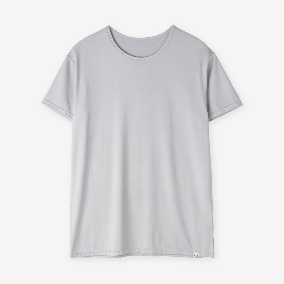 ルクシー：SILK INNER CREW-NECK Tシャツ (ライトグレー)
