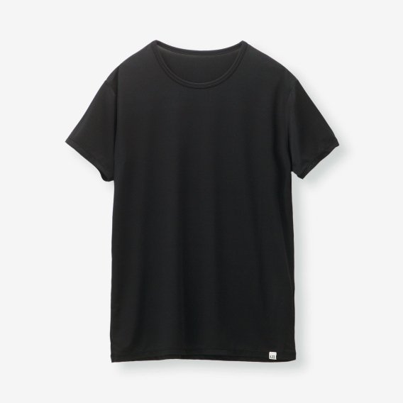  ルクシー：SILK INNER CREW-NECK Tシャツ (ブラック)