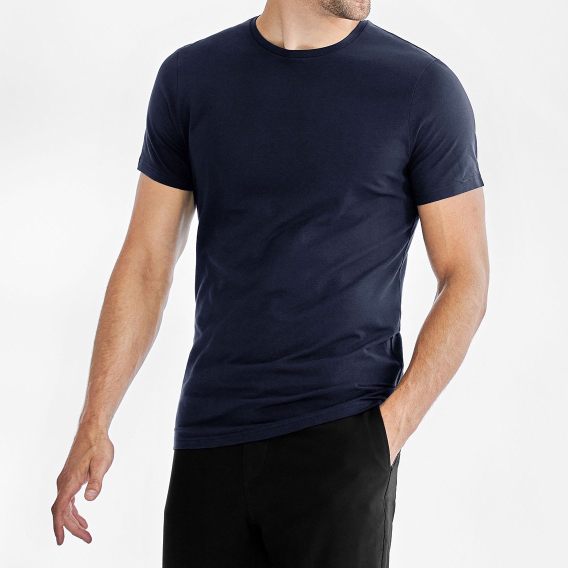 ブレッド＆ボクサーズ：ORGANIC COTTON CREW-NECK Tシャツ (ダークネイビー)
