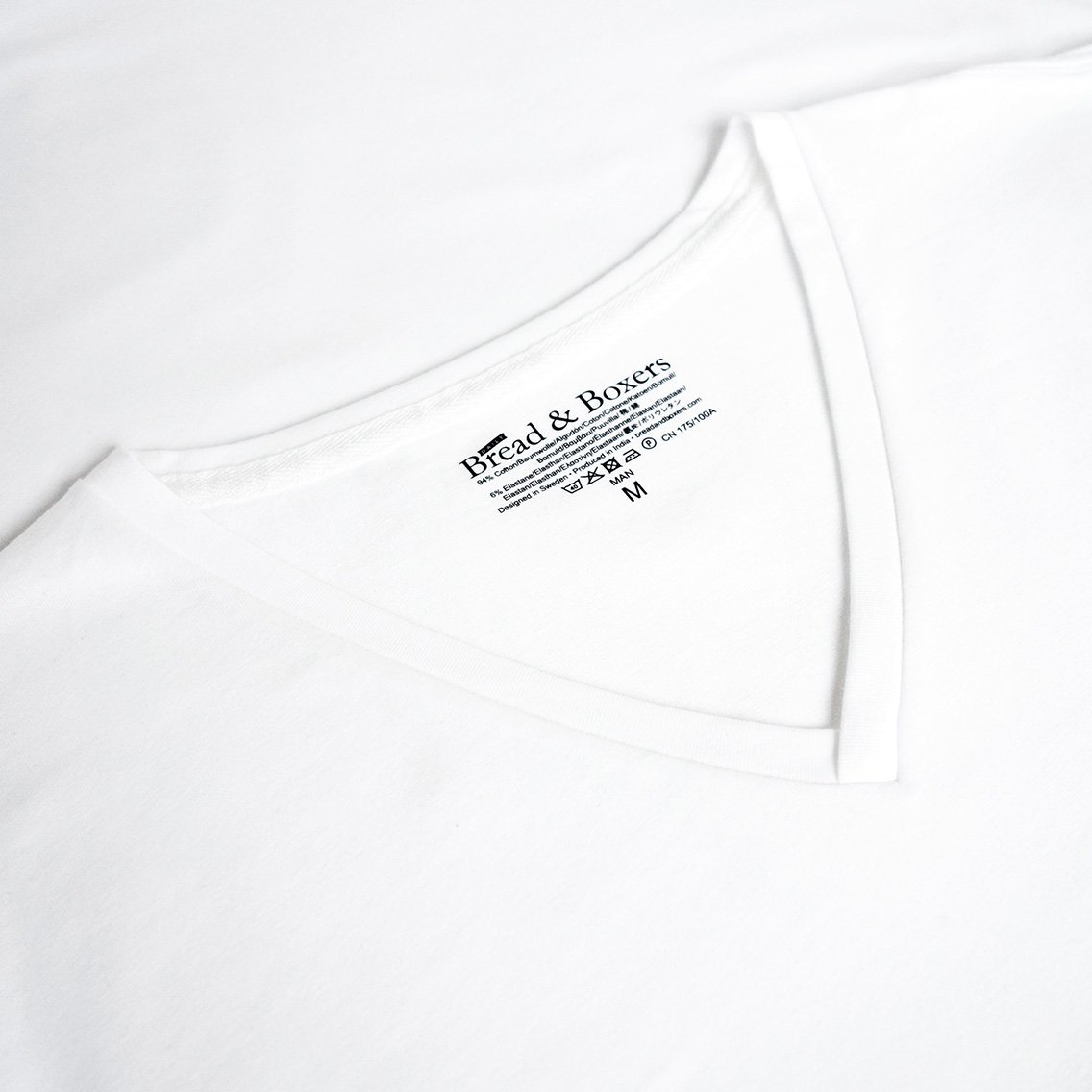 ブレッド＆ボクサーズ：ORGANIC COTTON V-NECK Tシャツ (ホワイト) class=