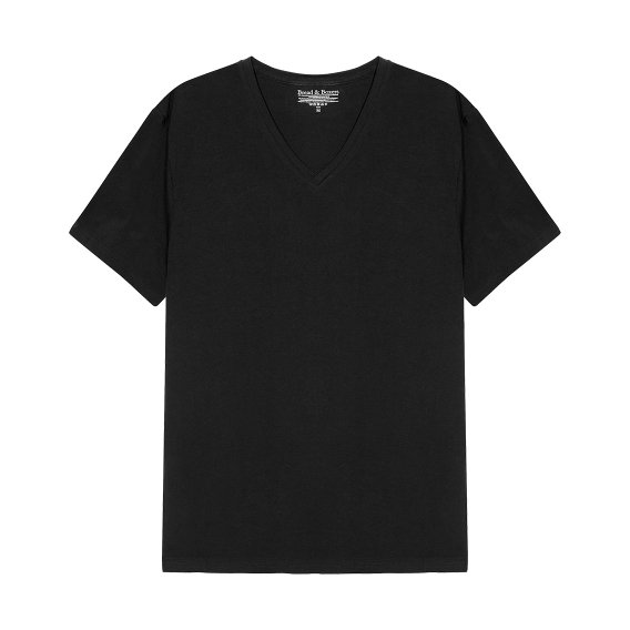 ブレッド＆ボクサーズ：ORGANIC COTTON V-NECK Tシャツ (ブラック)