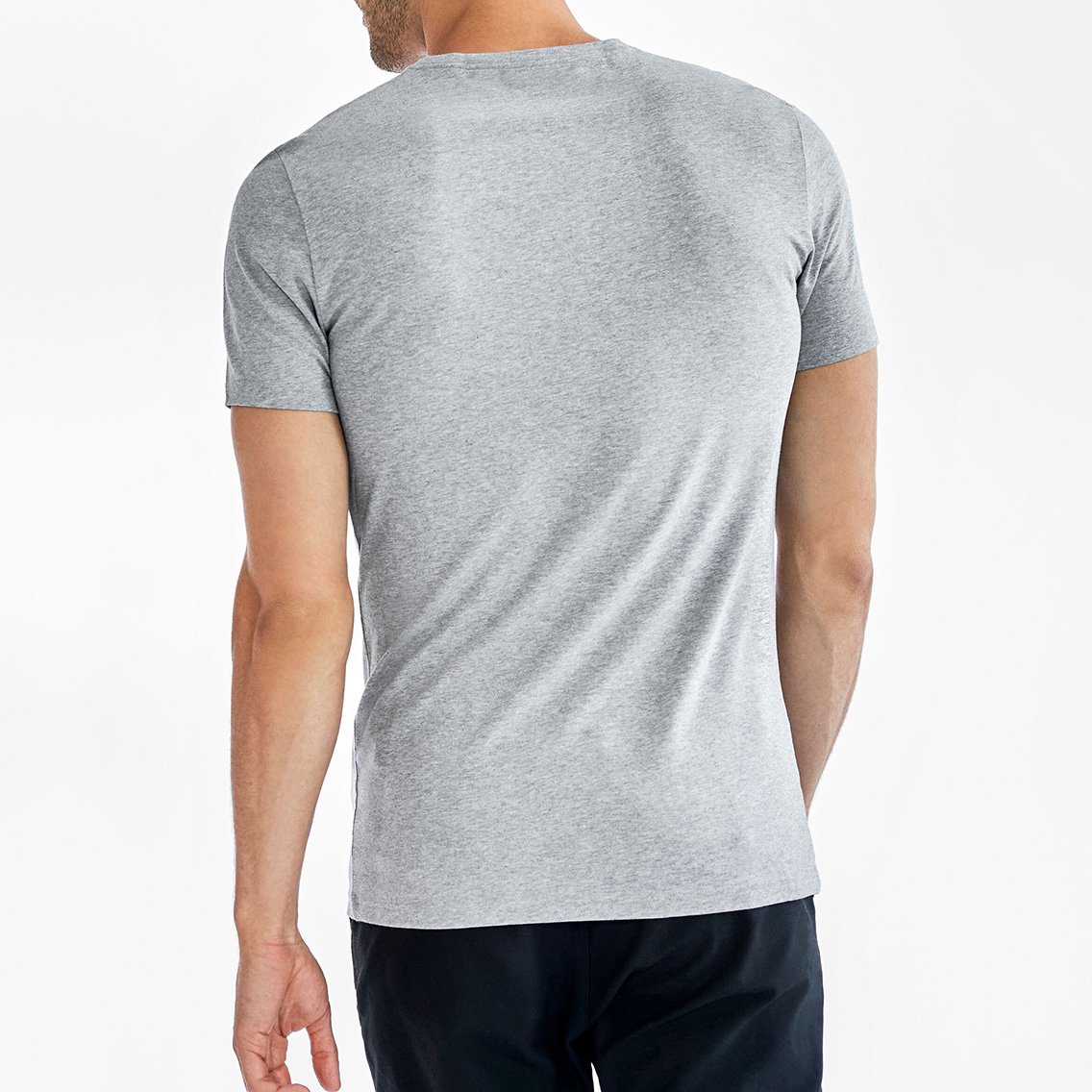 ブレッド＆ボクサーズ：ORGANIC COTTON V-NECK Tシャツ (グレー)