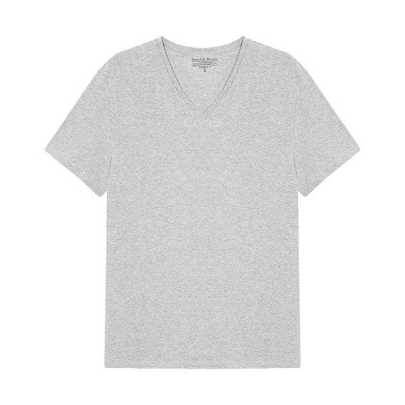  ブレッド＆ボクサーズ：ORGANIC COTTON V-NECK Tシャツ (グレー)