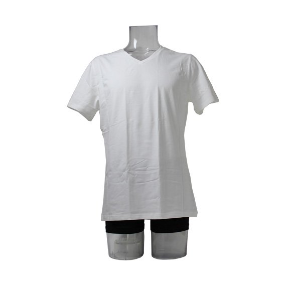 ブレッド＆ボクサーズ：MEN'S VネックTシャツ (ホワイト) class=