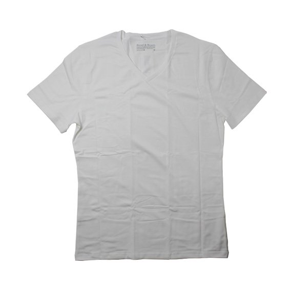 ブレッド＆ボクサーズ：MEN'S VネックTシャツ (ホワイト)