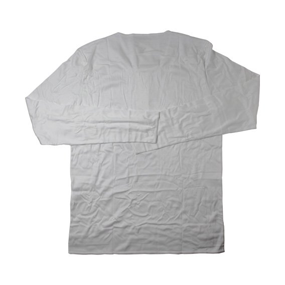 ザ ホワイト ブリーフズ：L/S  HENLEY Tシャツ WITH FOUR BUTTONS IN COROZO (ホワイト)