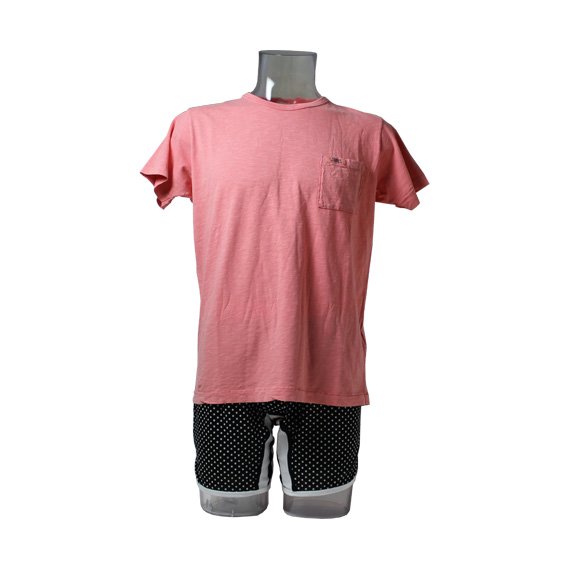 フランクリン＆マーシャル：ポケット付半袖Tシャツ (ピンク） class=