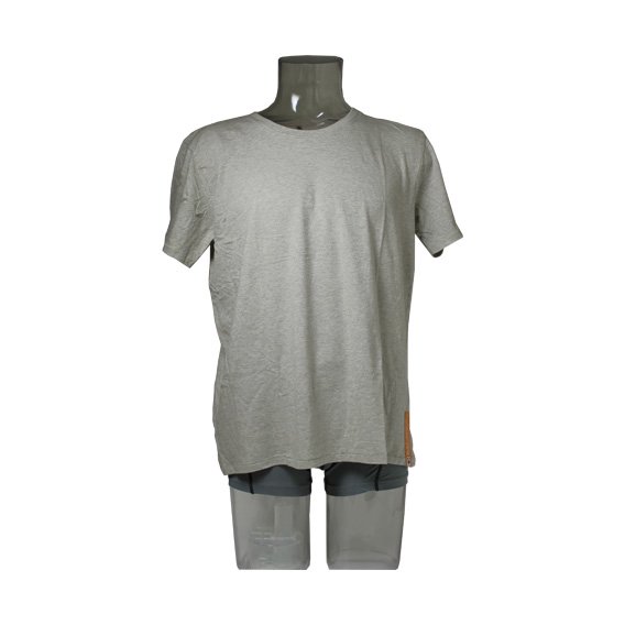 ヌーディージーンズ：ORGANIC COTTON ROUND NECK Tシャツ (グレー） class=